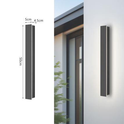 Brilagi - Applique murale extérieure LED LINEAR 12W/230V 4000K IP65 50 cm anthracite