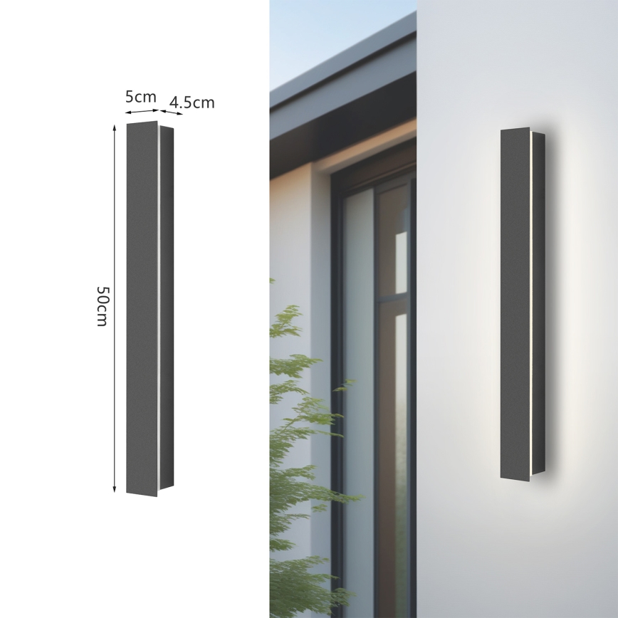 Brilagi - Applique murale extérieure LED LINEAR 12W/230V 4000K IP65 50 cm anthracite