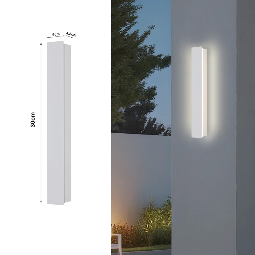 Brilagi - Applique murale d'extérieur LINEAR LED/8W/230V 3000K IP65 30 cm blanche IRC 90