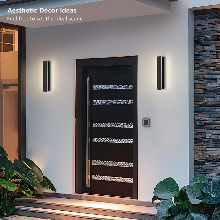Brilagi - Applique murale d'extérieur LED LINEAR LED/8W/230V 3000K IP65 30 cm noire