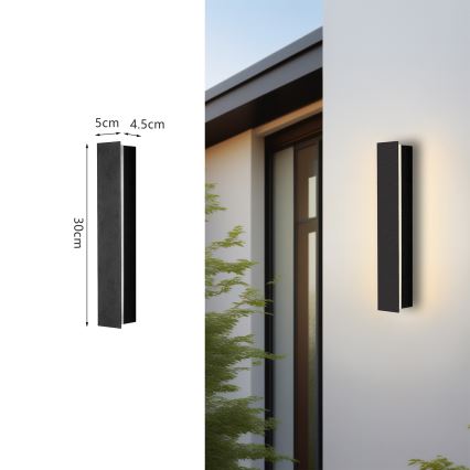 Brilagi - Applique murale d'extérieur LED LINEAR LED/8W/230V 3000K IP65 30 cm noire