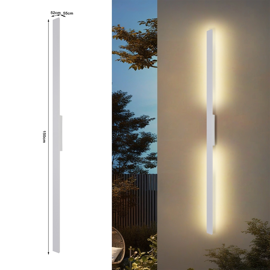 Brilagi - Applique murale extérieure LED LUNA LED/30W/230V 3000K IP65 150 cm blanche IRC 90