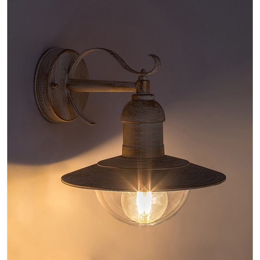 Brilagi - Applique murale d'extérieur MOLDE 1xE27/60W/230V IP44 blanc/patine