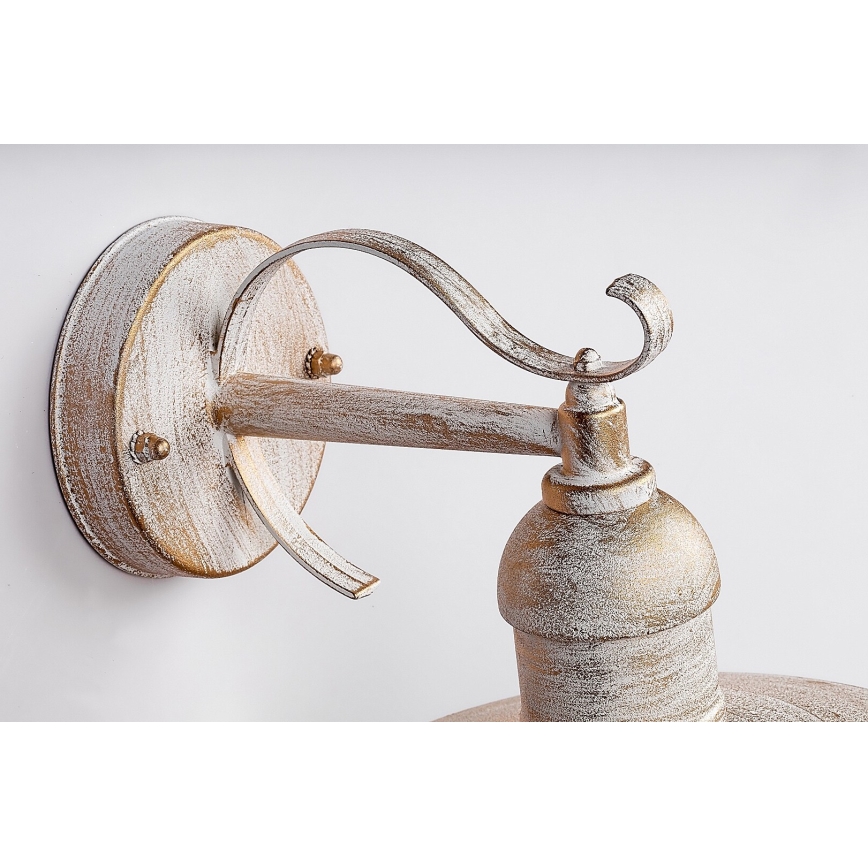 Brilagi - Applique murale d'extérieur MOLDE 1xE27/60W/230V IP44 blanc/patine