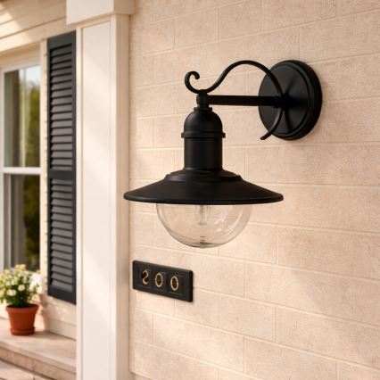 Brilagi - Applique murale d'extérieur MOLDE 1xE27/60W/230V IP44 noire
