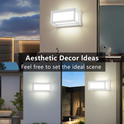 Brilagi - Applique murale d'extérieur PARKER LED/12W/230V blanche IP44