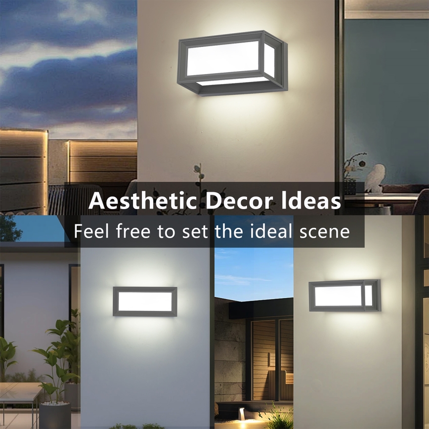 Brilagi - Applique murale d'extérieur PARKER LED/12W/230V grise IP44