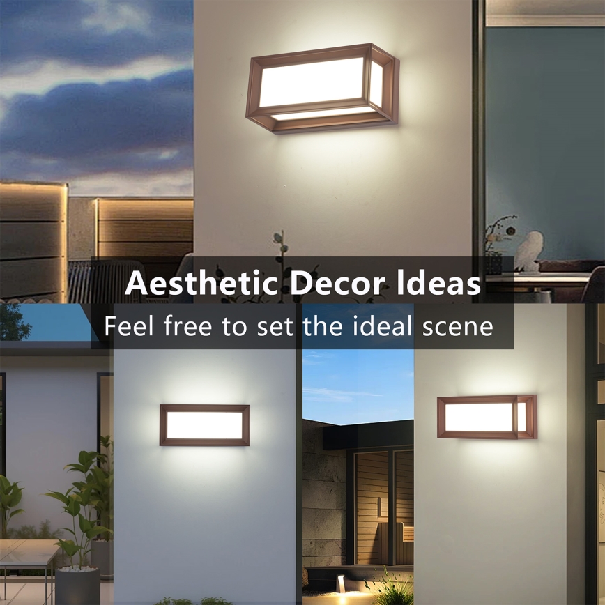 Brilagi - Applique murale d'extérieur PARKER LED/12W/230V marron IP44