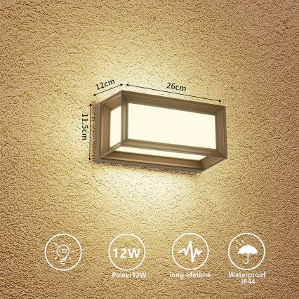 Brilagi - Applique murale d'extérieur PARKER LED/12W/230V marron IP44
