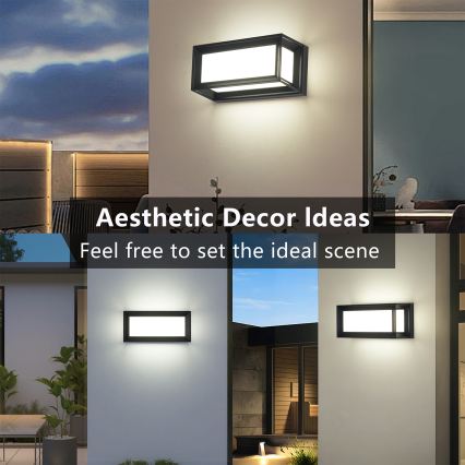 Brilagi - Applique murale d'extérieur PARKER LED/12W/230V noire IP44