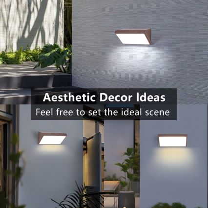 Brilagi - Applique murale extérieure LED TRIANGLE LED/20W/230V 3000/4000/6500K brune IP65