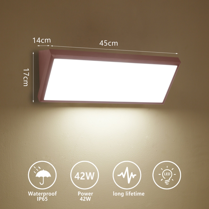 Brilagi - Applique murale extérieure LED TRIANGLE LED/42W/230V 3000/4000/6500K marron IP65