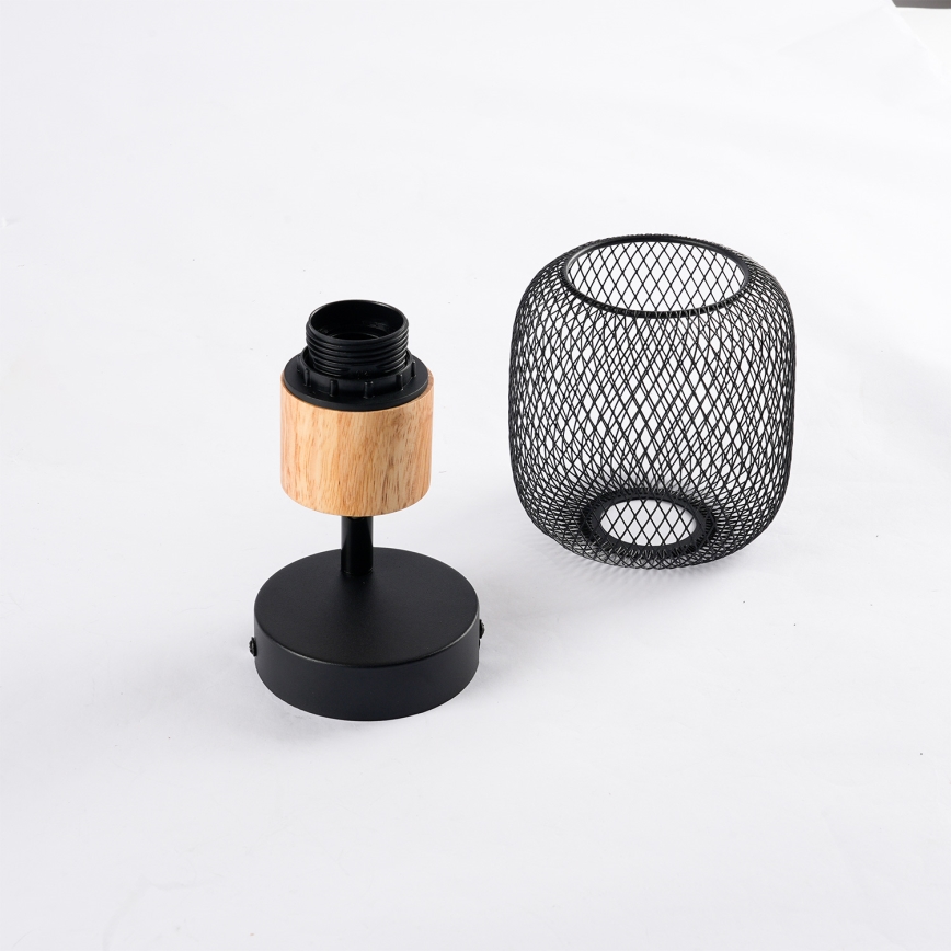 Brilagi - Applique murale directionnelle BASKLITE 1xE27/15W/230V bois/noir