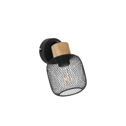 Brilagi - Applique murale directionnelle BASKLITE 1xE27/15W/230V hévéa/noir