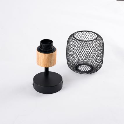 Brilagi - Applique murale directionnelle BASKLITE 1xE27/15W/230V hévéa/noir