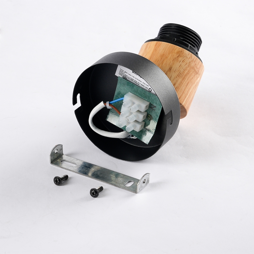 Brilagi - Applique murale directionnelle BASKLITE 1xE27/15W/230V hévéa/noir