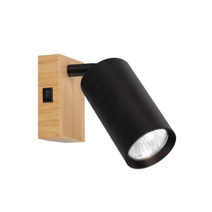 BRILAGI - Spot mural avec interrupteur SELE 1xGU10/30W/230V noir/décor chêne