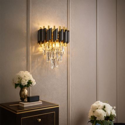 Brilagi - Applique murale ECLIPSE 2xE14/10W/230V noir/or