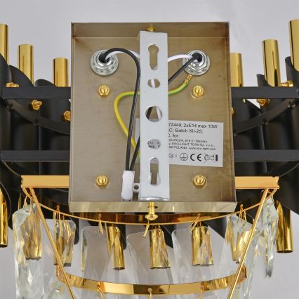 Brilagi - Applique murale ECLIPSE 2xE14/10W/230V noir/or