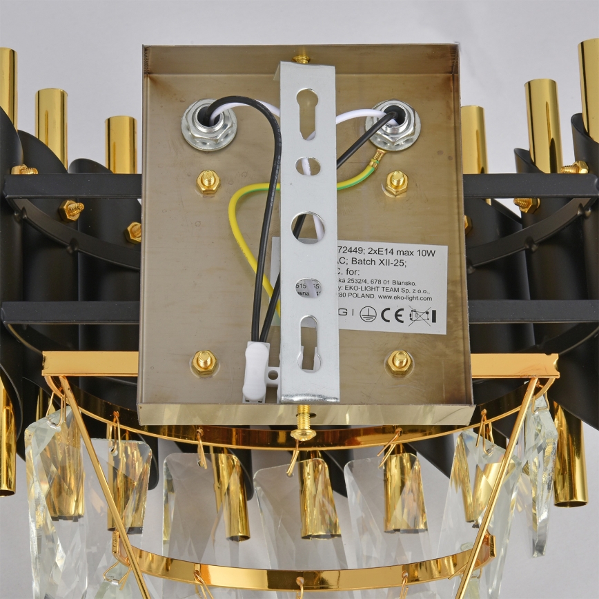 Brilagi - Applique murale ECLIPSE 2xE14/10W/230V noir/or