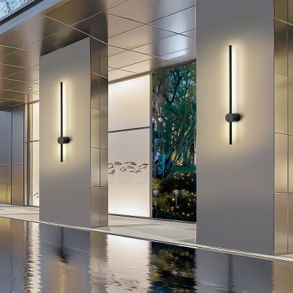 Brilagi - Applique murale LED d'extérieur AURA LED/12W/230V 3000K IP54 65 cm noir CRI 90