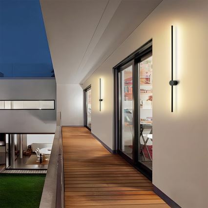 Brilagi - Applique murale d'extérieur AURA LED/20W/230V 4000K IP54 97 cm noire