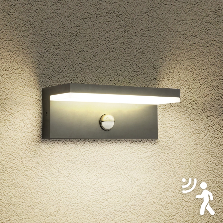 Brilagi - Applique murale extérieure avec détecteur TESSI LED/10W/230V anthracite IP54