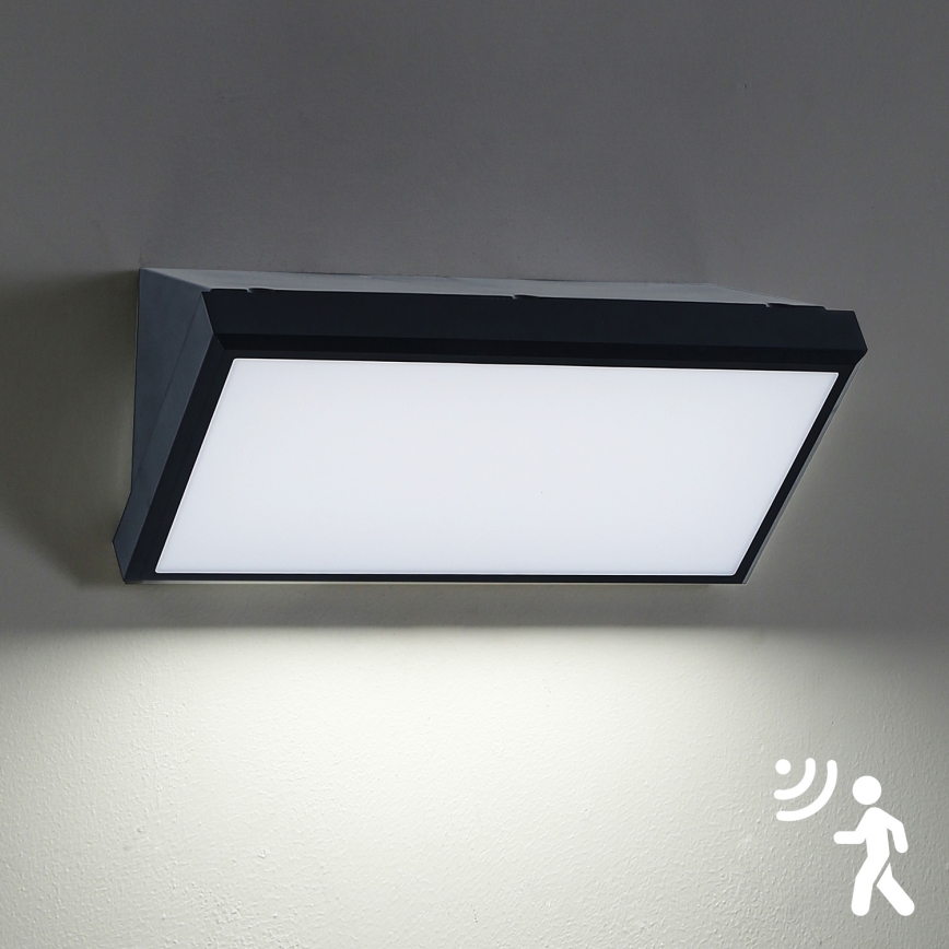 Brilagi - Applique murale extérieure avec détecteur TRIANGLE LED/20W/230V noir IP65