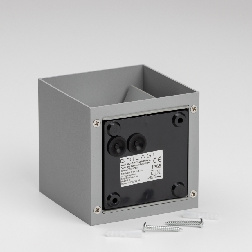 Brilagi - Applique murale extérieure CUBE LED/6W/230V gris IP54