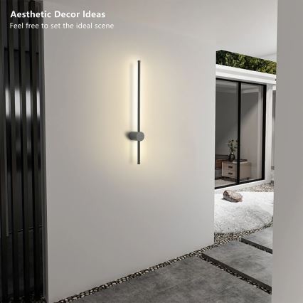 Brilagi - Applique murale d'extérieur AURA LED/12W/230V 4000K IP54 65 cm anthracite