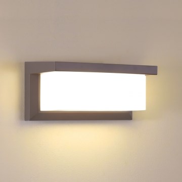 Brilagi - Applique murale extérieure LED avec détecteur BRICKY LED/12W/230V marron IP54