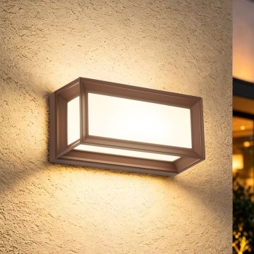 Brilagi - Applique murale extérieure LED avec détecteur PARKER LED/12W/230V marron IP44