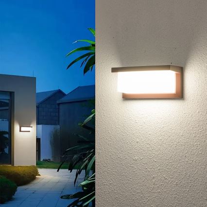 Brilagi - Applique murale extérieure LED BRICKY LED/12W/230V marron IP54