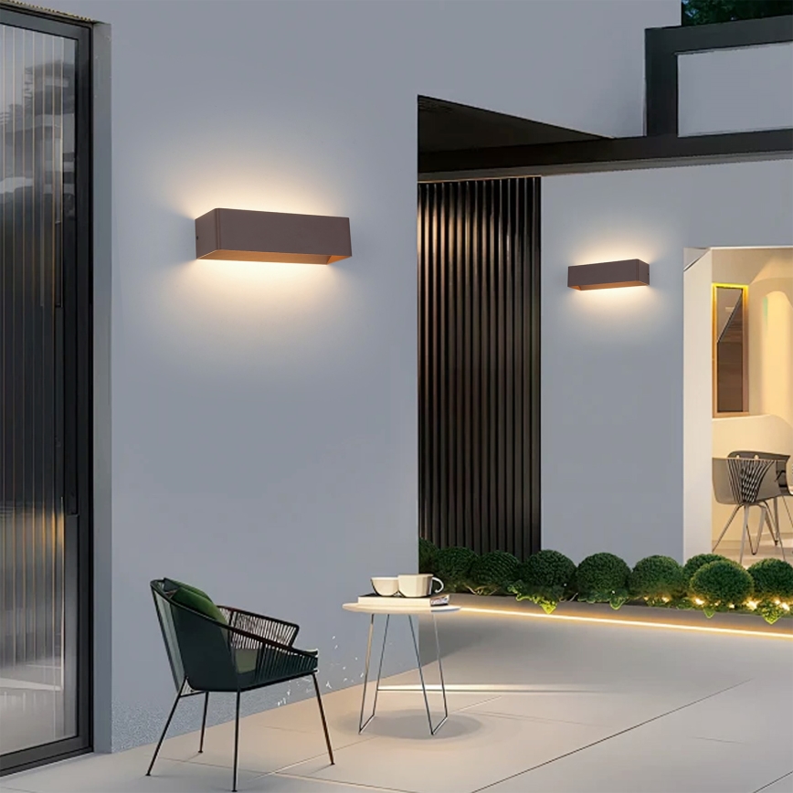 Brilagi - Applique murale extérieure LED DONNANI LED/12W/230V 30 cm marron IP44