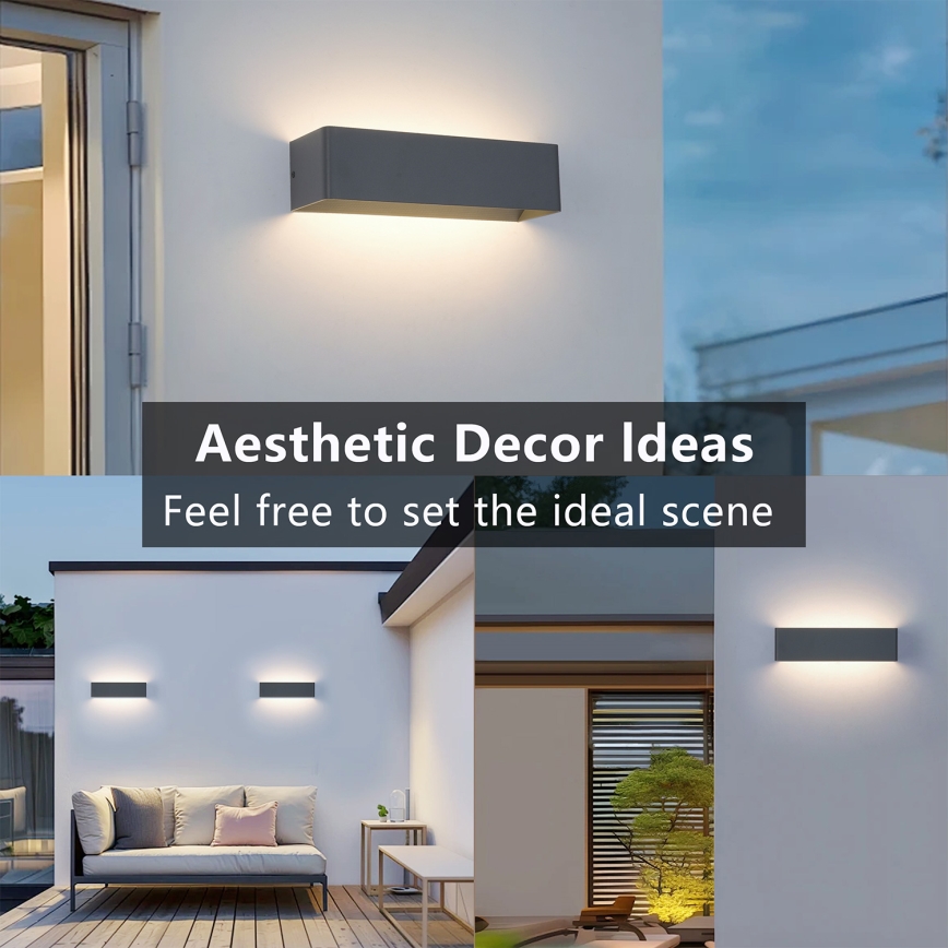 Brilagi - Applique murale extérieure LED DONNANI LED/12W/230V anthracite IP44