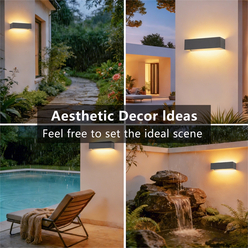 Brilagi - Applique murale extérieure LED DONNANI LED/12W/230V anthracite IP44