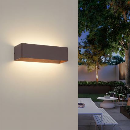 Brilagi - Applique murale extérieure LED DONNANI LED/12W/230V marron IP44