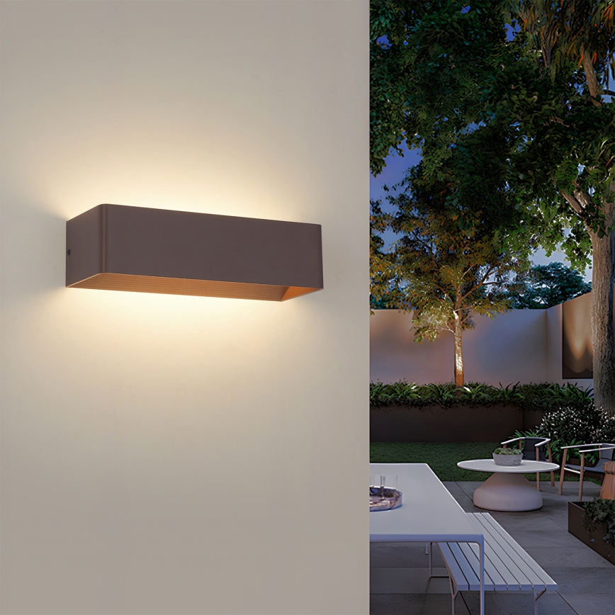 Brilagi - Applique murale extérieure LED DONNANI LED/12W/230V marron IP44