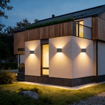 Brilagi - Applique murale extérieure LED DONNANI LED/5W/230V 10 cm anthracite IP44