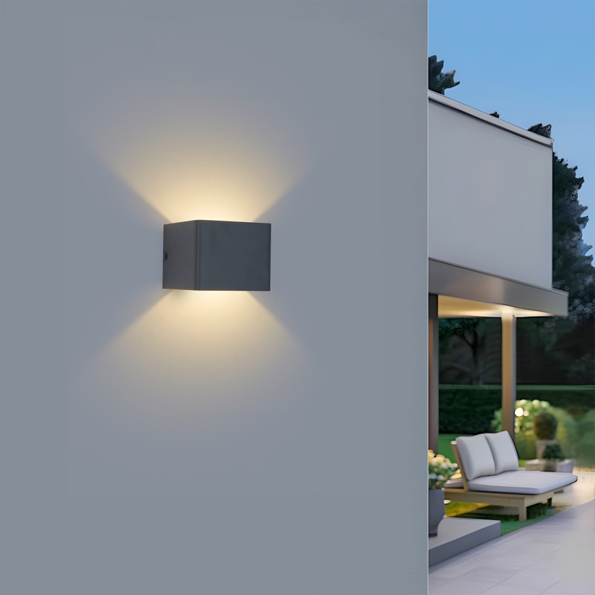 Brilagi - Applique murale extérieure LED DONNANI LED/5W/230V 10 cm anthracite IP44