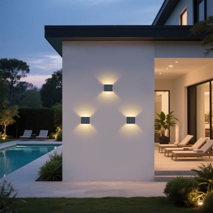Brilagi - Applique murale extérieure LED DONNANI LED/5W/230V 10 cm anthracite IP44