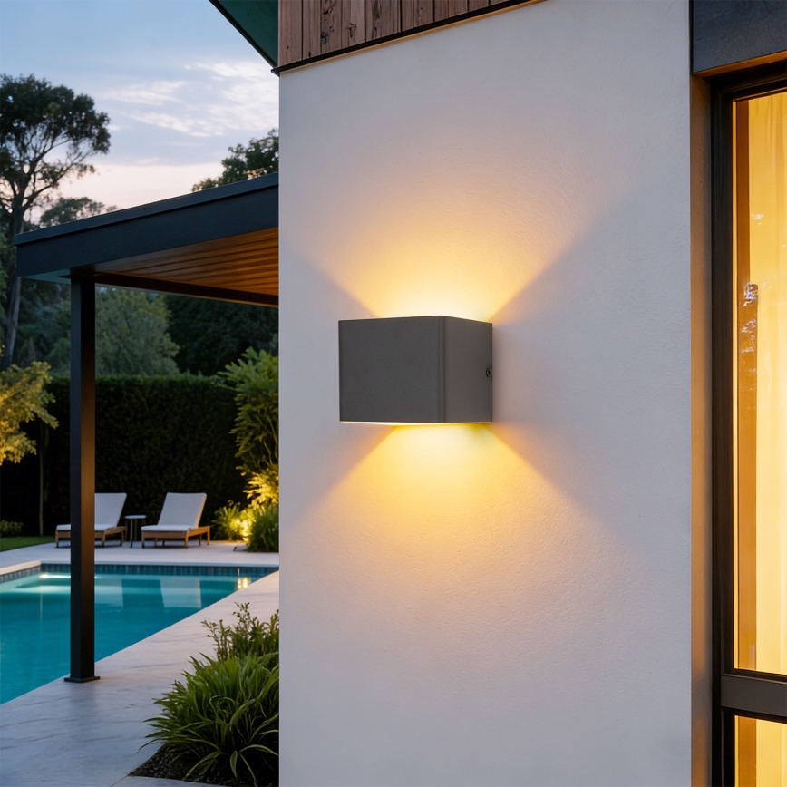 Brilagi - Applique murale extérieure LED DONNANI LED/5W/230V 10 cm anthracite IP44