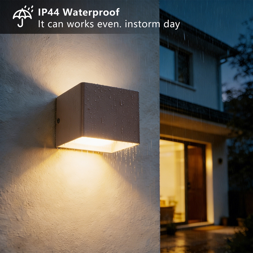 Brilagi - Applique murale extérieure LED DONNANI LED/5W/230V 10 cm marron IP44