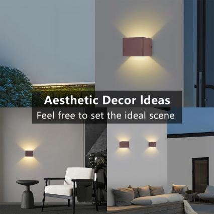 Brilagi - Applique murale extérieure LED DONNANI LED/5W/230V 10 cm marron IP44