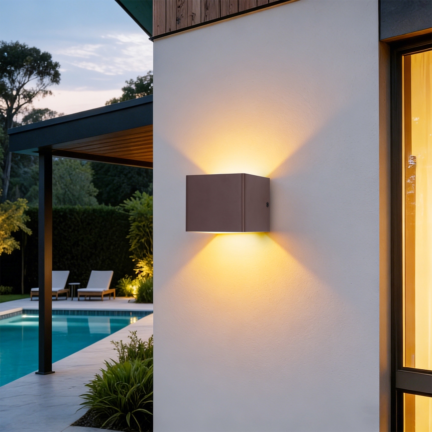 Brilagi - Applique murale extérieure LED DONNANI LED/5W/230V 10 cm marron IP44