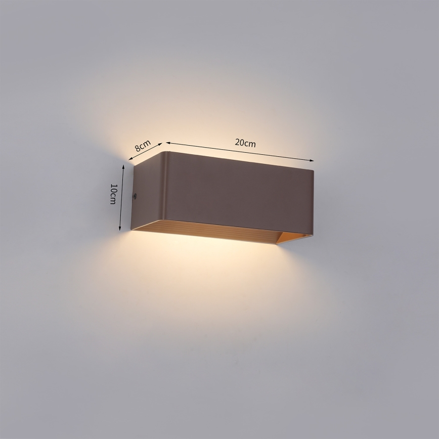 Brilagi - Applique murale extérieure LED DONNANI LED/7W/230V 20 cm marron IP44