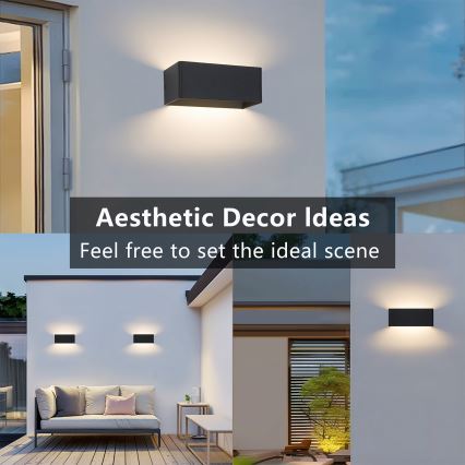 Brilagi - Applique murale extérieure LED DONNANI LED/7W/230V noire IP44