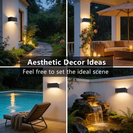 Brilagi - Applique murale extérieure LED DONNANI LED/7W/230V noire IP44