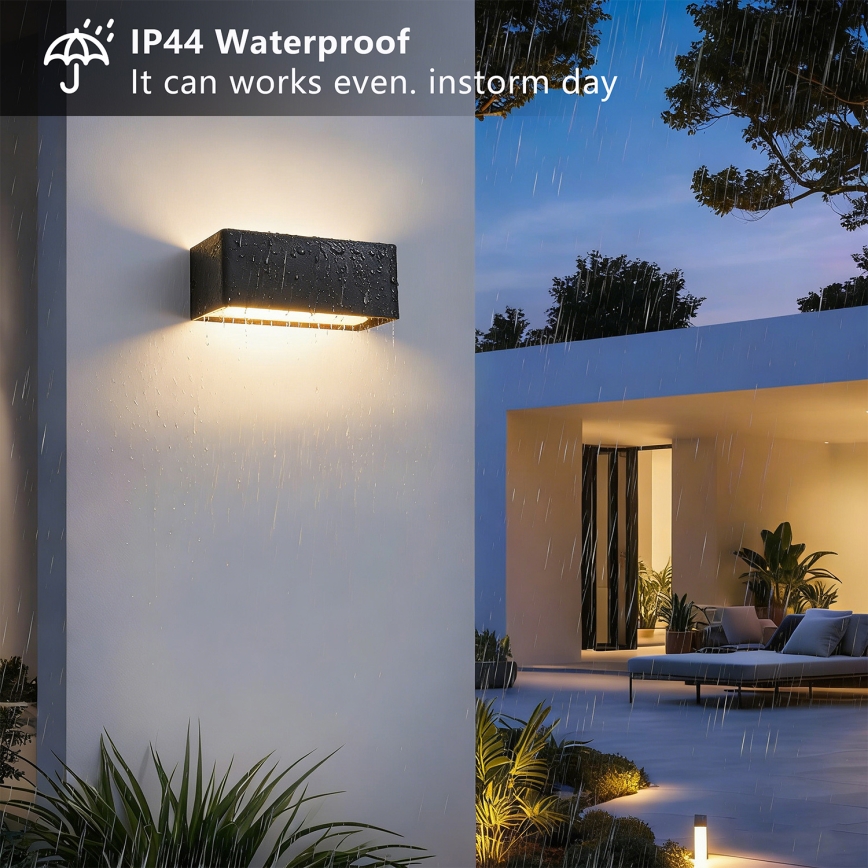 Brilagi - Applique murale extérieure LED DONNANI LED/7W/230V noire IP44