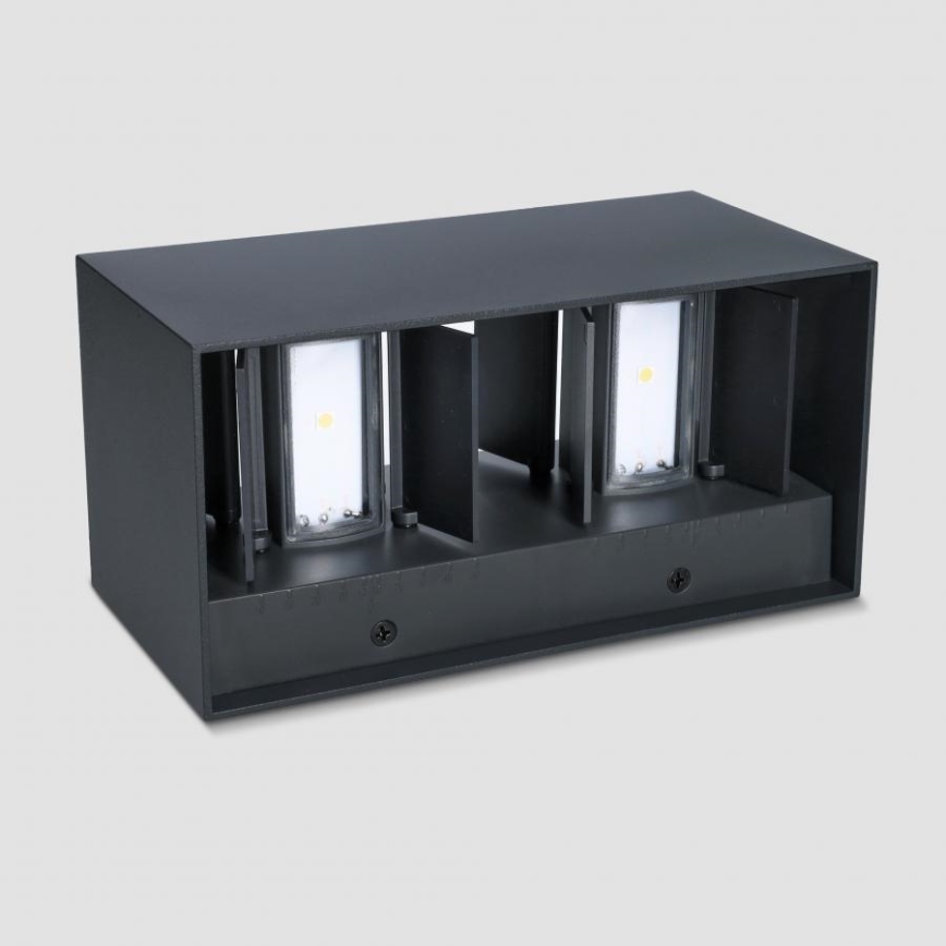 Brilagi - Applique murale extérieure LED DOUBLE CUBE LED/12W/230V noire IP65